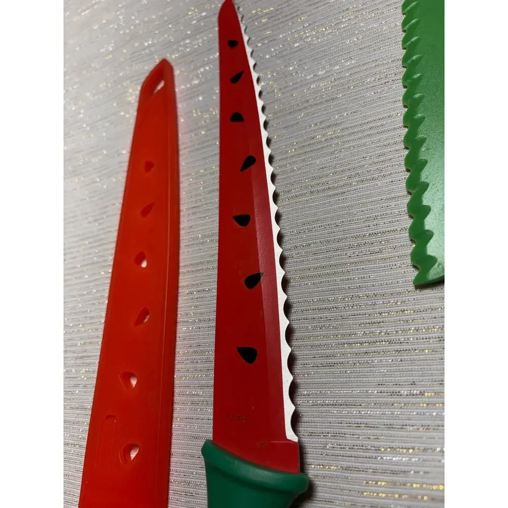 LOT OF 3 GREEN RED SUMMER KITCHEN TOOLS WATERMELON CAN OPENER FRUIT SLICER!!